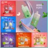 오리지널 mrvi vape 퍼프 8000 퍼프 담배 담배 일회용 vape 650 mah 충전식 배터리 메쉬 코일 C 충전 주식.