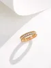 2023 Luxe kwaliteit S925 zilveren bedel punkband ring met diamant in twee kleuren verguld met stempeldoos PS7643B