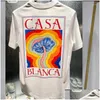 Mens camisetas Camisetas Designer Tees Rainbow Cogumelo Carta Imprimir Manga Curta Tops Algodão Solto Homens Mulheres Camisa Gota Entrega Appare DHRF7