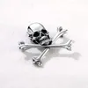 Cuff Links U7 Gothic Punk Criss Skull Brooches Stainless Steel Vintage Halloween Party Brooch Pin 230908