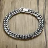 Łańcuch Link Miami Cuban Link Męska bransoletka w srebrnym odcieniu stal nierdzewna ciężka opaska pulseira bilelekik męska biżuteria 8-14 mm 21-319a