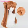 Cosplay peruks hög kvalitet 68 cm lång asuka langley soryu cosplay anime eva långa två färg styling värmebeständigt hårparti peruk en peruk cap 230908