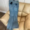 Jeans de luxe pour femmes marque de mode femmes bleu taille haute vêtements de rue jambe large Jean femme pantalon droit Denim montrer mince pantalon droit