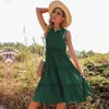 Nowa letnia europejska i amerykańska kamizelka Solidna kolorowa drewniana sukienka wakacyjna