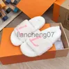 Pantoufles Designer Marque Femmes Lambswool Slipper Vieilles Fleurs L Imprimer Fourrure Laine Peluche Diapositives Sandales En Peau D'agneau Pantoufles À Talons Plats Maison Mocassins Designers Chaussures x0909