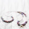 MG1342 Naturalny 6 mm matowy kwarc Rose Wrap 108 Mala Bransoletka Moda Kobiet Purple Jasper Moon Charm Healing Duchowa biżuteria 273r