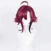 Shikanoin Heizou Cosplay Peruka Genshin Impact 55cm Little Ponytail Gradient odporne na włosy Halloweenowe imprezowe peruki L220802256C