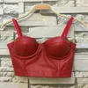 Corset rouge en cuir à vent européen et américain, veste de ceinture licou, sexy, dos nu, avec poitrine extensible, corset enveloppé Wai245G