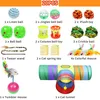 Cat Toys 20 PCS Kit Collapsible Tunnel 3 Hål inomhus Kitten Feather Teaser Wand Möss Balls Bell Pet Teeth Teeth Clean Fun Channel263Z