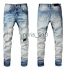 Mens Jeans Mens Jeans Designer Skinny Black Rip Letter Angel Print Rock Denim Slim Fit Paint Splatter For Man Pants Embroider Biker nöd rakt hiphop med hål