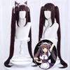 Parrucche Cosplay Anime 100 cm NEKOPARA Chocolat Chocola Lunga Coda di cavallo Marrone Vaniglia Kawaii Rosa Parrucca Cosplay per capelli resistenti al calore 230908