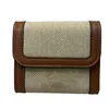 Liten plånbok i blank läderduk Metallisk snap -knapp stängning plånböcker designer kvinnor med vikta myntficka avtagbara 268r