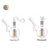 Großhandel Glasbong-Wasserpfeifen Ash Catcher 6Arm Tree Perc Bunte Ashcatcher Water Dab Rig Bongs Pipe Bubbler mit 14-mm-männlichem Rauchölbrenner oder Tabakschale