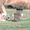 Mobili da campeggio Outdoor Camping Leisure Sedia pieghevole Tenda da spiaggia Sedia da pesca con baldacchino Schizzo Sedia a sdraio Sedia da pesca portatile HKD230909