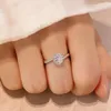 Hoge kwaliteit Luxe Moissanite Ring 925 Zilveren Glanzende Fashion Ring Moissan Diamond Engagement trouwring vrouwen hiphop sieraden