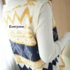 Gilet tricoté rhombique Vintage plié, Style doux américain, pull doux à la mode pour femmes