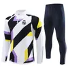 Ensembles de survêtements de football à capuche pour enfants Ensemble de survêtement Real Madrid 23 24 Kit de football pour hommes et enfants Chandal futbol survetement madrides Costume d'entraînement veste de football S-2XL