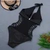 Kvinnors badkläder Kvinnor Badkläder Sexig vit grimma Skuren Bandage Trikini Swim Bathing Suit Monokini Push Up Brasilian Badkläder Kvinnor One Piece Swimsuit Z230706 L23