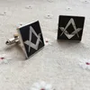 Cuff Links Masonic Square and Compass without G Black Lodge Cufflinks for the Freemason Masonry Sleeve Buttons Masons Link Metal Craft 230909