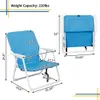 Lägermöbler Oxford -stol med sidobord utomhusfiskestol Camping Portable Light Beach Chairs Folding Outdoor Chair Blue 56*60*63CM HKD230909