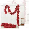 Couronnes de fleurs décoratives fleur artificielle glycine hortensia chaîne de mariage mur décoration de fond maison accessoires suspendus Otp36