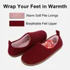 Tofflor Comwarm Winter Cotton Slippers kvinnor män hem varma filt skor tjock mjuk sula sovrum non slip heel wrap inomhus fuzzy tofflor 230908