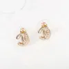 2023 fashion style charm Simple design stud earring in light 18k gold plated for women wedding engagment jewelry gift S3074262C