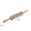 Wooden Rolling Pin Christmas Print Engraving Embossed Cookies Shaft Rolling Pin Wholesale 0909