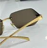 مصمم الأزياء A55 Mens Sunglasses الكلاسيكية عتيقة المعادن Rimless Restangle Closs Summer Simple Leisure Style Anti-Arviolet يأتي مع العلبة