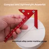 Aluminum alloy center scriber to find the center of the circle, draw the line gauge, right angle to the center, vertical line, 45 degree angle woodworking measuring ruler
