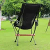 Kamp Mobilya Ultralight Katlanır Kamp Sandalyesi Yüksek Kamp Sandalye Açık Kamp Plaj Piknik Balıkçılık Siyah HKD230909
