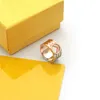 Moda di lusso a fascia anelli larghi da uomo in ottone inciso scava fuori F lettera in oro 18 carati anello largo gioielli da donna regali FRN --062394