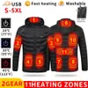 Other Sporting Goods Men Heated Coat USB Electric Battery Long Sleeves Heating Hooded Warm Winter Thermal Clothing 230909