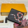 Designers Men Animal Fashion Short Wallet Leather Black Snake Tiger Bee Women Luxury Purse Card Holders With Gift Box Top Quality G239097BF