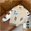 Mensjackor Designer Jacket Varsity Coats Men Leather Coat Flocked Sleeve Baseball Uniform Fashion Button Plus Drop Delivery Apparel DHT8H