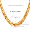 Hela guldkedjan halsband män 18k stämpel 18k real guld pläterad 6mm 55 cm 22 halsband klassisk trottoarkant kubansk kedja hiphop män 262d