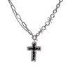 Hanger Kettingen Gothic Punk Cross Prikkeldraad Doornen Ketting Choker Ketting voor Vrouwen Mannen Unisex Hip Hop Grunge Y2K Sieraden Geschenken 230908