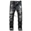 Mens Jeans designer jeans man woman skinny fits denim pants blue knee ripped trousers with letter holes slim biker moto straight leg fashion distress hip hop pantalon