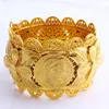 Pièce de monnaie éthiopienne lourde de 70mm, grand bracelet large, CARVE 18 K THAI BAHT SOLID G F, or de Dubaï, bijoux en cuivre, Bracelet érythréen Open2314