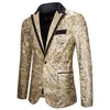 Ternos masculinos blazers luclesam masculino lantejoulas blazer moda festa brilho colar perfurado um botão terno jaqueta palco performanc318z