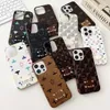 Vackra iPhone -telefonfodral 15 14 13 Pro Max L Luxury Leather Purse High Quality 16 15Pro 14Pro 13Pro 12Pro 12 11 X XS 7 8 SAMUNG S20 S21 S22 S23 Ultra With Logo Box Man Woman