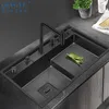 Luxury Stepped Nanometer Sink 4mm Thickness 220mm Depth 304 Stainless Steel Handmade Stepped Kitchen Sinks252N
