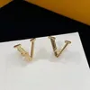 Pendientes con letras de oro y plata de marca de diseñador de lujo para mujer, joyería de regalo para pareja de boda y fiesta, plata 9252644