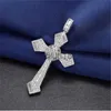 Anhänger Halsketten 14K Gold Lange Diamant Kreuz Anhänger 925 Sterling Silber Party Hochzeit Anhänger Halskette Für Frauen Männer moissanite Schmuck Geschenk x0909