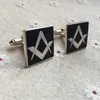 تربط الكفة مربع ماسوني وبوصلة بدون G Black Lodge Cufflinks لأزرار الأكمام الماسونية الماسونية Masons Link Metal Craft 230909