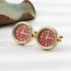 Cuff Links Luxury Retro Men's Watches Cufflinks French Shirts Cufflink Round Rotating Clock Buttons Men Highend Business Jewelry Gifts 230908