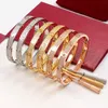 Luxury Bangle Silver Nail Armband Cuff Armband Gold Bangle Womens Mens Diamond Gemstone Screwnriver Screw Top Quality rostfria260s