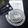 المجوهرات الراقية الهيب هوب 925 الفضة الاسترليني VVS Moissanite Diamond Iced Miami Big 16mm 20mm Cupan Link Necklace for Men