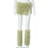 Jupes 2023 Automne mode sexy peluff de peluche chaude trois peice ensemble moelle