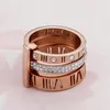 2023 Ring Designer Vrouwen Roestvrij Staal Rose Goud Romeinse Cijfer Ring Mode Bruiloft Engagement Sieraden Verjaardagscadeau geen box237y